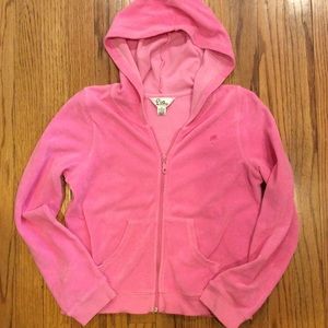 Lilly Pulitzer Girls Pink Terry Jacket Hoodie 12